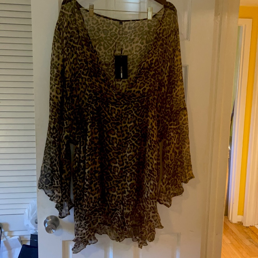 Fashion Nova leopard Romper